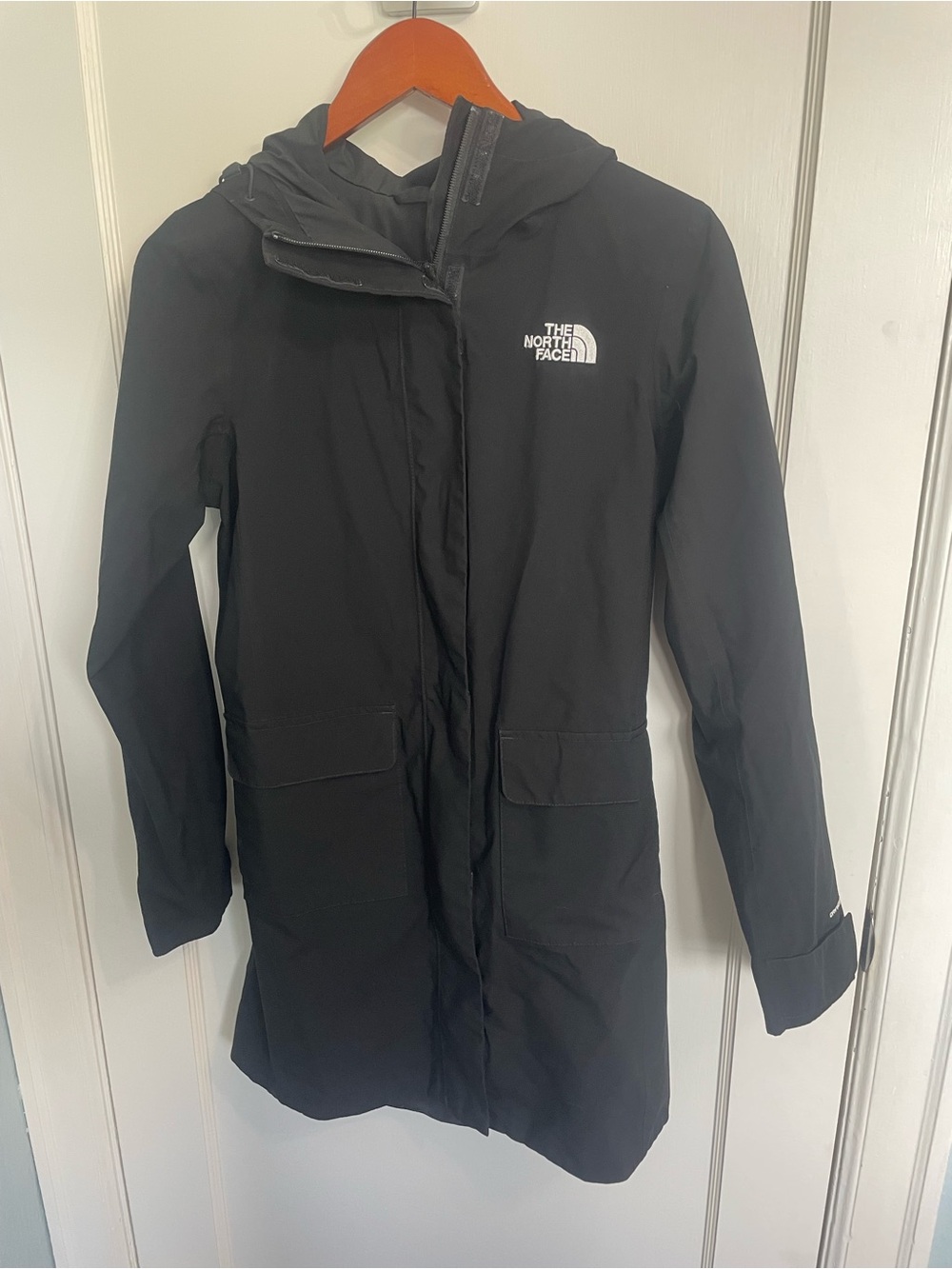 The North Face DryVent Rain Trench Jacket Womens XS Black Hooded